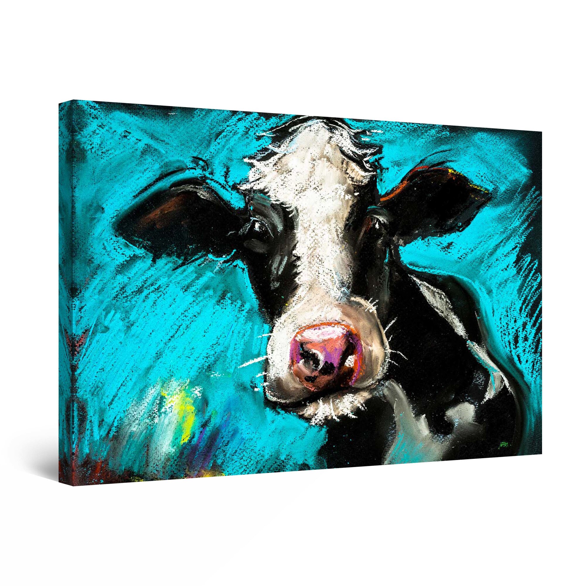 Tablou DualView Startonight Vaca pictata, luminos in intuneric, 80 cm x 120 cm
