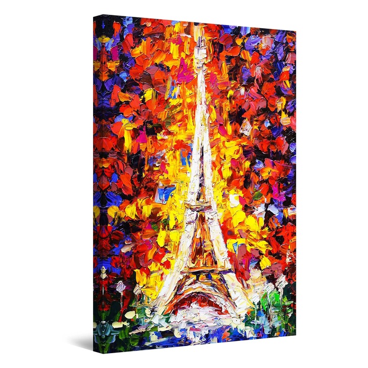 Tablou DualView Startonight Turnul Eiffel stilizat, luminos in intuneric, 90 cm x 60 cm