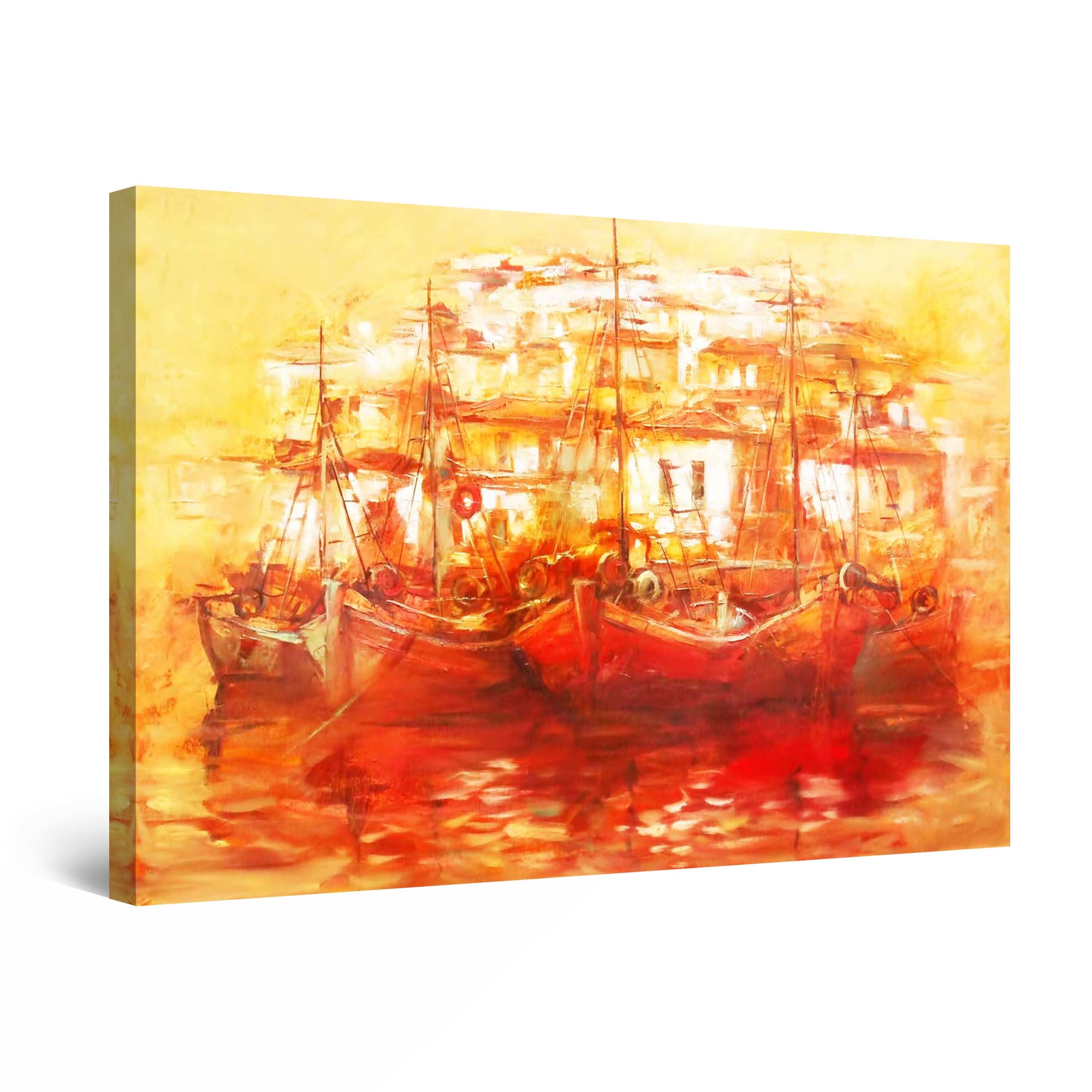Tablou DualView Startonight Port portocaliu, luminos in intuneric, 60 cm x 40 cm