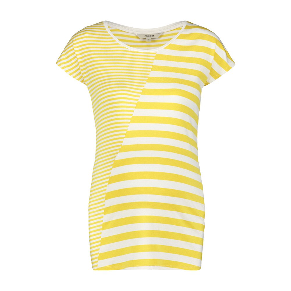 Tricou gravide, Noppies, cu dungi, galben, XL EU