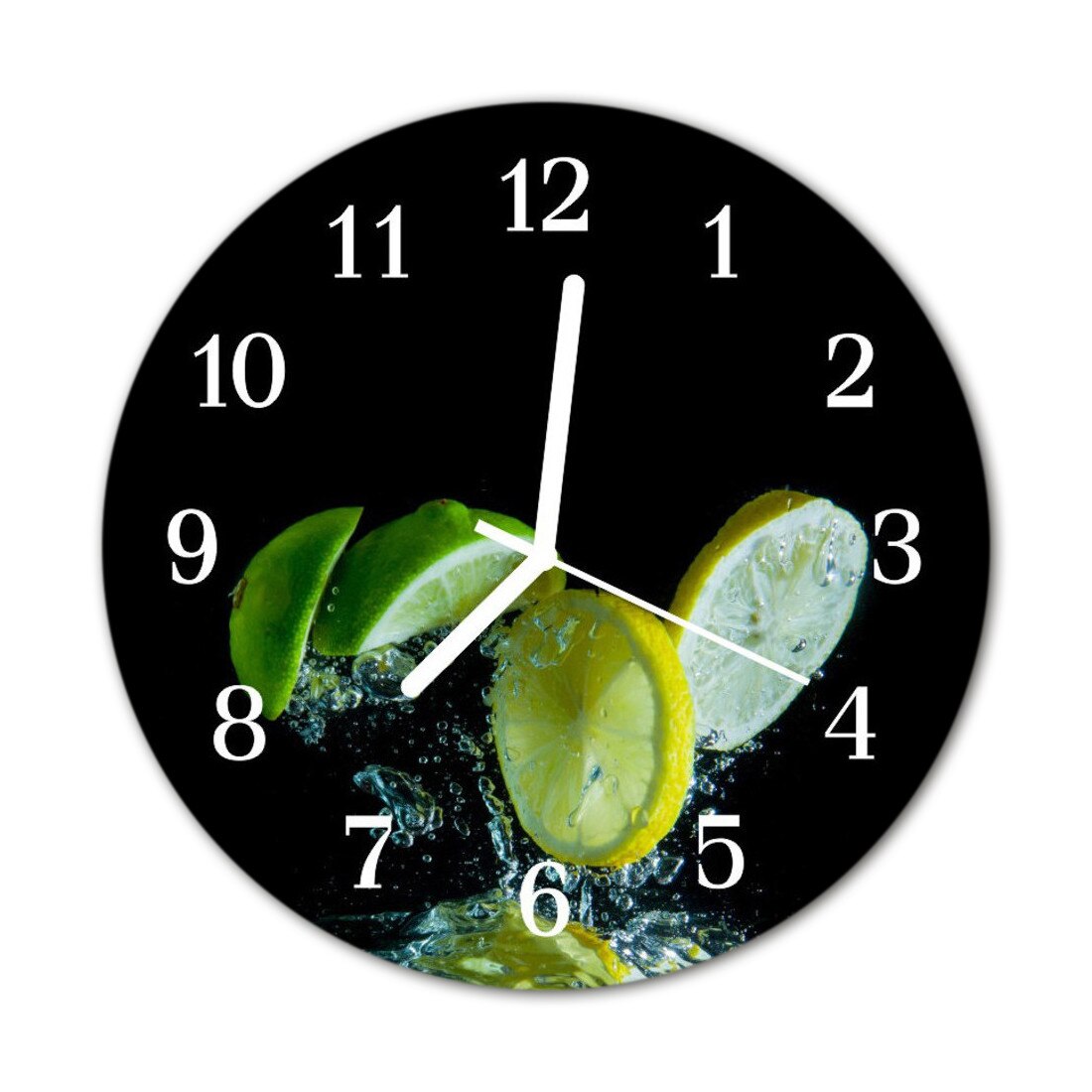 Ceas de perete din sticla Tulup, Lime lemon 29830597, 30 cm