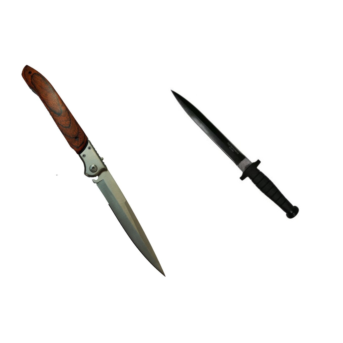 Pachet format din cutit tip briceag si cutit tip baioneta dublu tais BRT-sas
