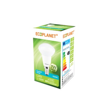 Bec Led Ecoplanet reflector R50, E14, 7W (60W), 630LM, A+, lumina rece 6500K, Mat Bec Led Ecoplanet reflector R50, E14, 7W (60W), 630LM, A+, lumina rece 6500K, Mat