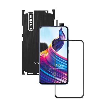 Folie Protectie Carbon Skinz pentru Vivo V15 Pro - Brushed Negru 360 Cut, Skin Adeziv Full Body Cover pentru Rama Ecran, Carcasa Spate si Laterale Folie Protectie Carbon Skinz pentru Vivo V15 Pro - Brushed Negru 360 Cut, Skin Adeziv Full Body Cover pentru Rama Ecran, Carcasa Spate si Laterale