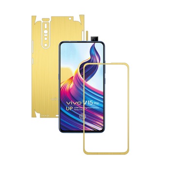 Folie Protectie Carbon Skinz pentru Vivo V15 Pro - Brushed Auriu 360 Cut, Skin Adeziv Full Body Cover pentru Rama Ecran, Carcasa Spate si Laterale Folie Protectie Carbon Skinz pentru Vivo V15 Pro - Brushed Auriu 360 Cut, Skin Adeziv Full Body Cover pentru Rama Ecran, Carcasa Spate si Laterale
