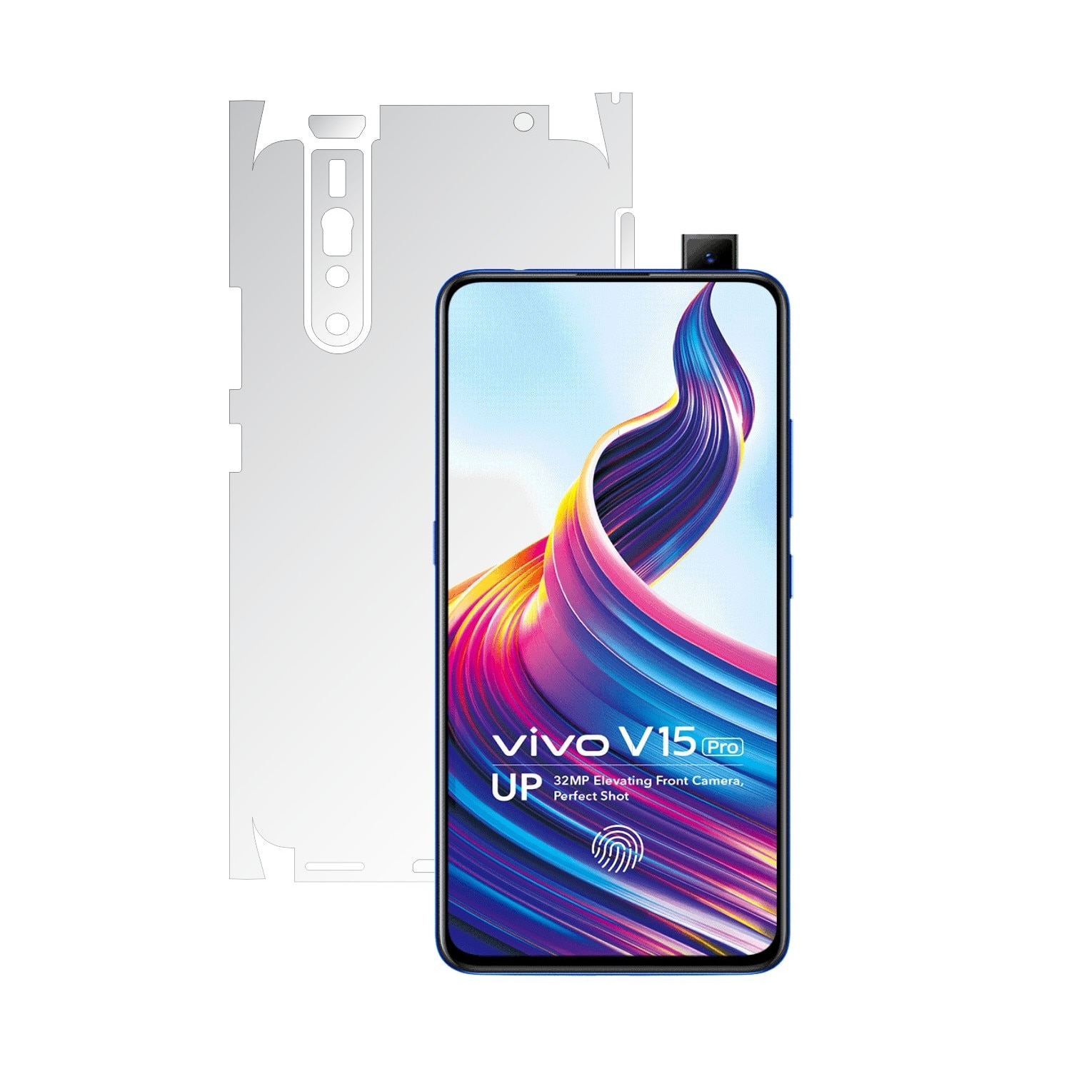 Folie Protectie Spate Invisible Skinz HD pentru Vivo V15 Pro - Folie Siliconica Ultra-Clear cu taiere 360 Cut pentru Carcasa Spate si Laterale, Skin Adeziv Transparent, Edge to Edge Full Case Cover
