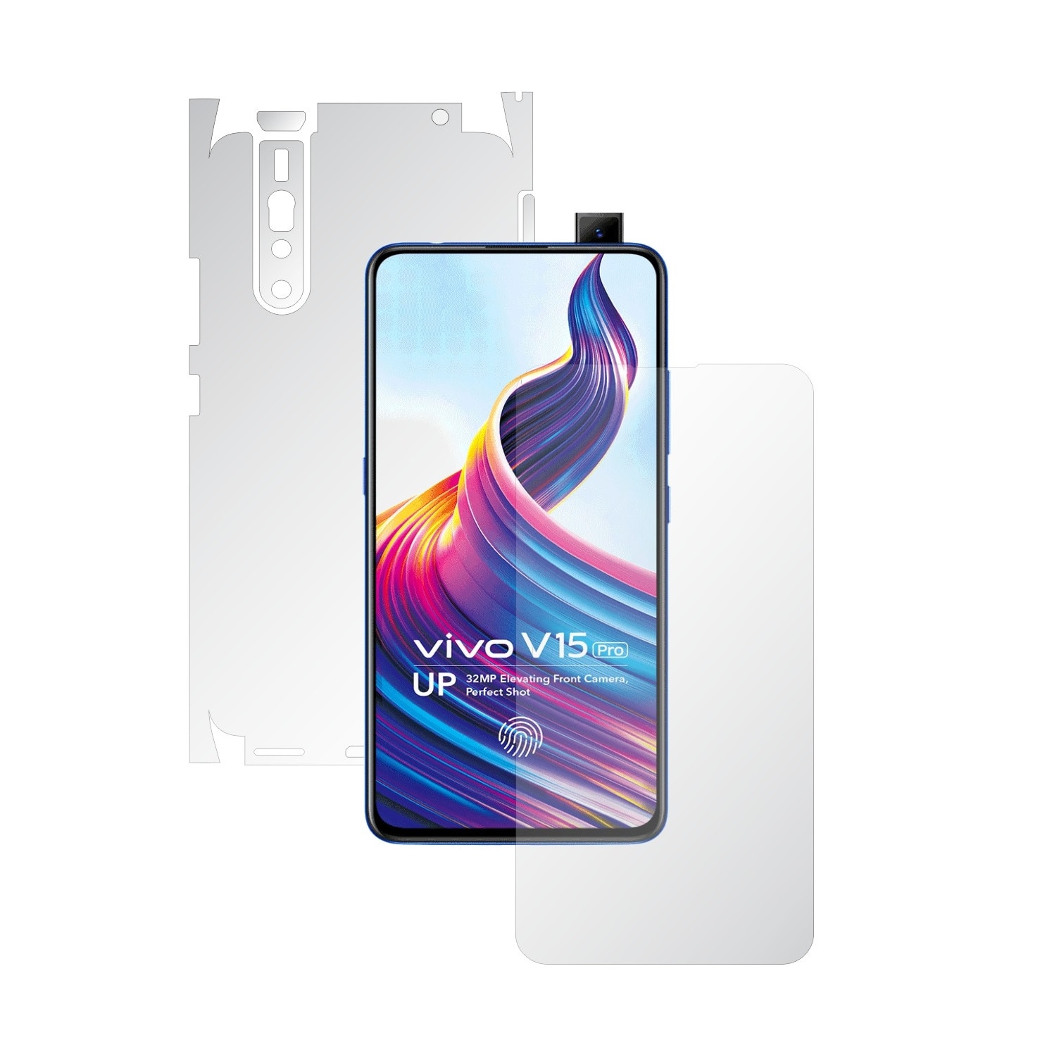 Folie Full Body Invisible Skinz HD pentru Vivo V15 Pro - Folie Protectie Siliconica Ultra-Clear cu taiere 360 Cut pentru Ecran, Carcasa Spate si Laterale, Skin Adeziv Transparent, Edge to Edge Cover