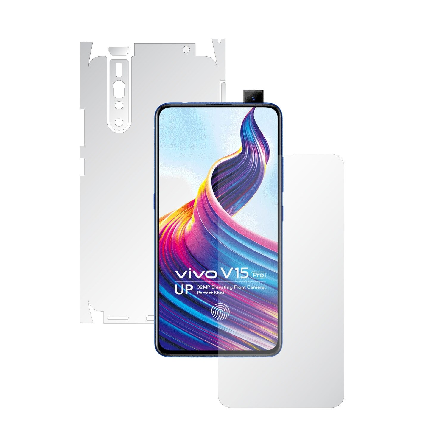 Folie Full Body Invisible Skinz UHD AutoRegeneranta pentru Vivo V15 Pro - Folie Protectie Siliconica Ultra-Clear cu taiere 360 Cut pentru Ecran, Carcasa Spate si Laterale, Skin Adeziv Transparent, Edge to Edge Cover