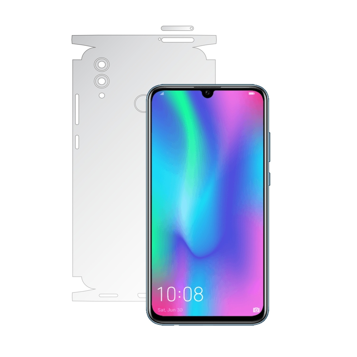 Folie Protectie Spate Invisible Skinz HD pentru Huawei Honor 10 Lite - Folie Siliconica Ultra-Clear cu taiere 360 Cut pentru Carcasa Spate si Laterale, Skin Adeziv Transparent, Edge to Edge Full Case Cover