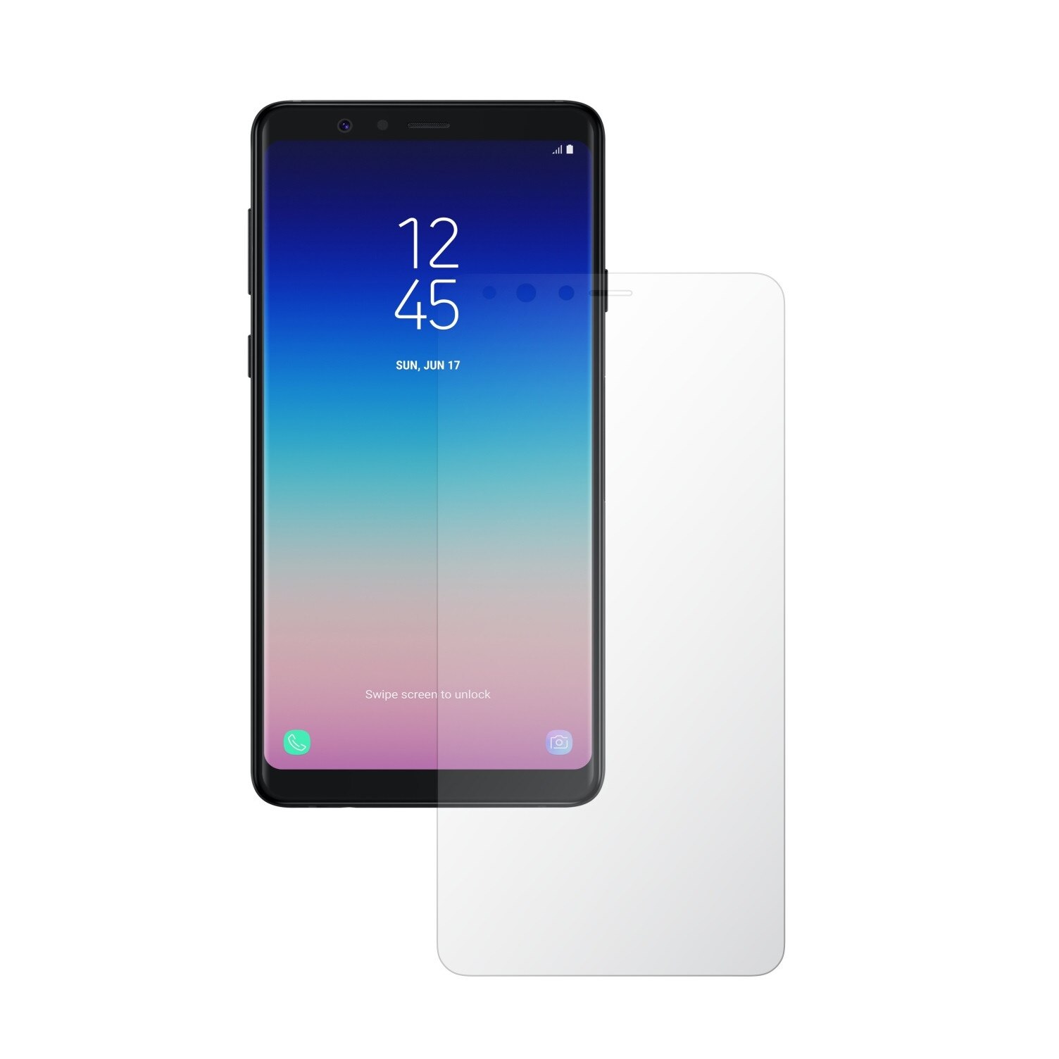 Set 2X Folie Protectie Ecran Invisible Skinz HD pentru Samsung Galaxy A8 Star - Folie Siliconica Ultra-Clear cu Acoperire Totala, Edge to Edge Full Display Cover, Adeziva si Foarte Flexibila