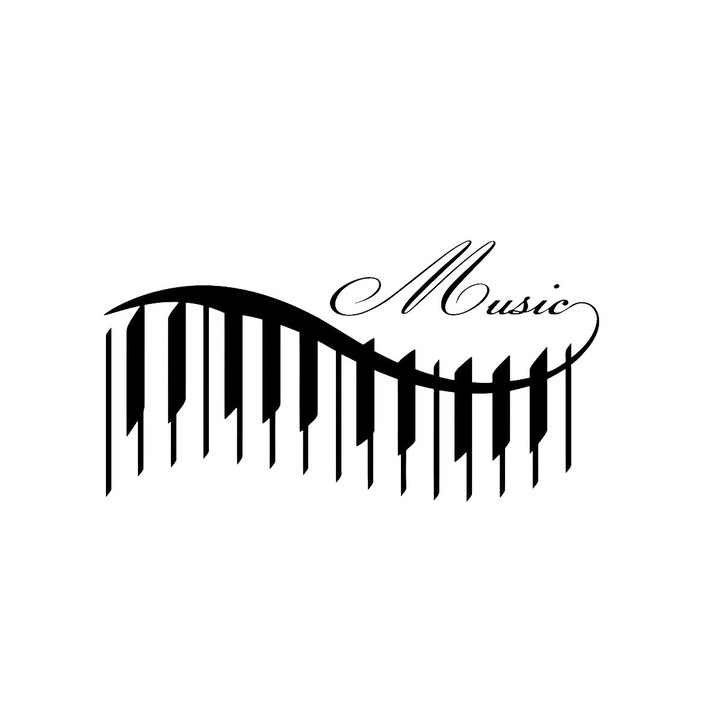 Sticker decorativ perete MUSIC 25X45 CM