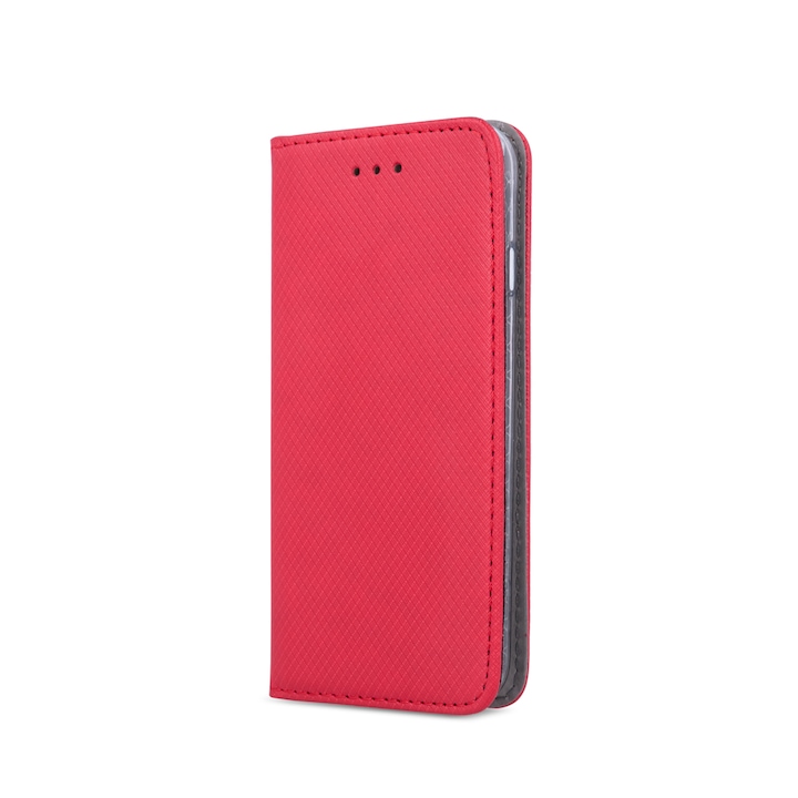 Husa tip carte, compatibila cu Samsung Galaxy A13 5G si Samsung Galaxy A04S, premium flip book cu inchidere magnetica si functie stand, buzunar card, rosie