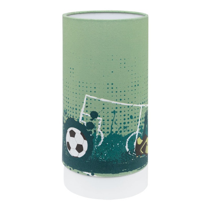 Veioza Tabara, EGLO, LED, 6W, 540 lm, 3000K, meleg fény, acél, fehér, textil anyag, zöld, 25,5 x 12 cm, vezetékes kapcsoló