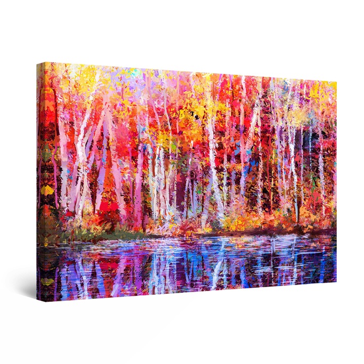 Tablou DualView Startonight Padurea colorata, luminos in intuneric, 90 cm x 60 cm