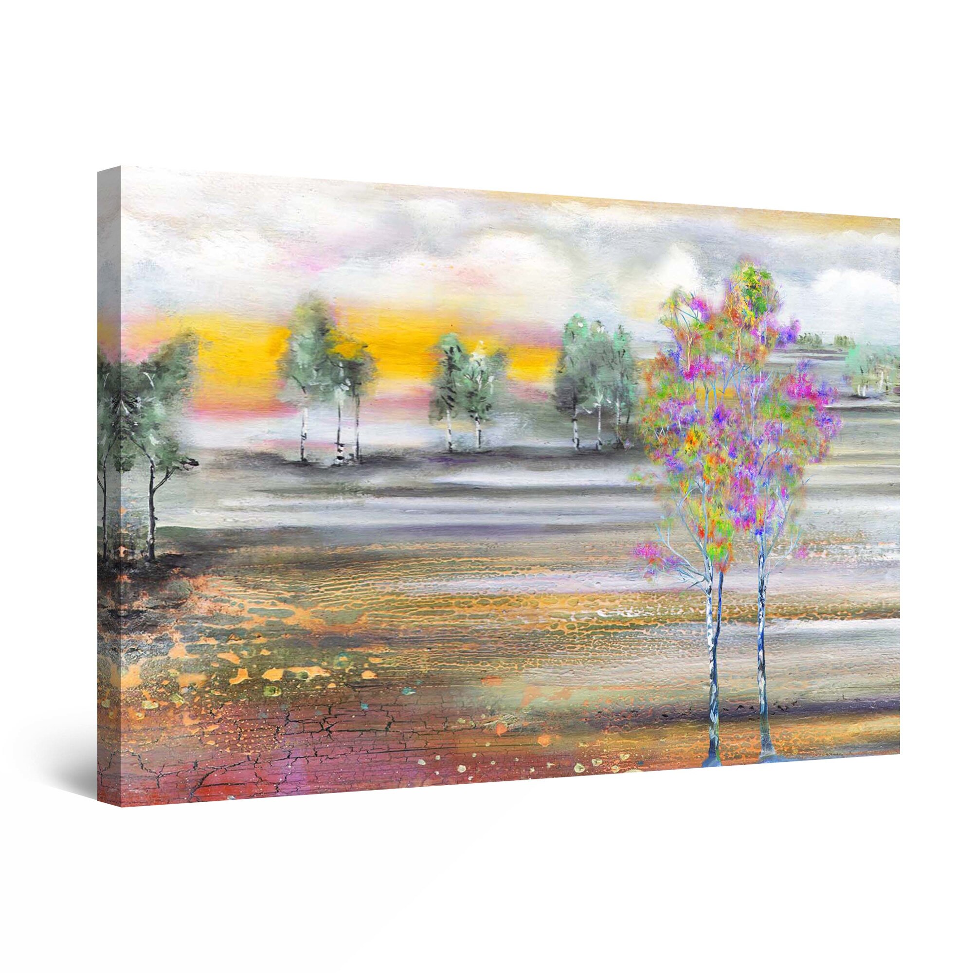 Tablou DualView Startonight Palcuri de copaci, luminos in intuneric, 80 cm x 120 cm