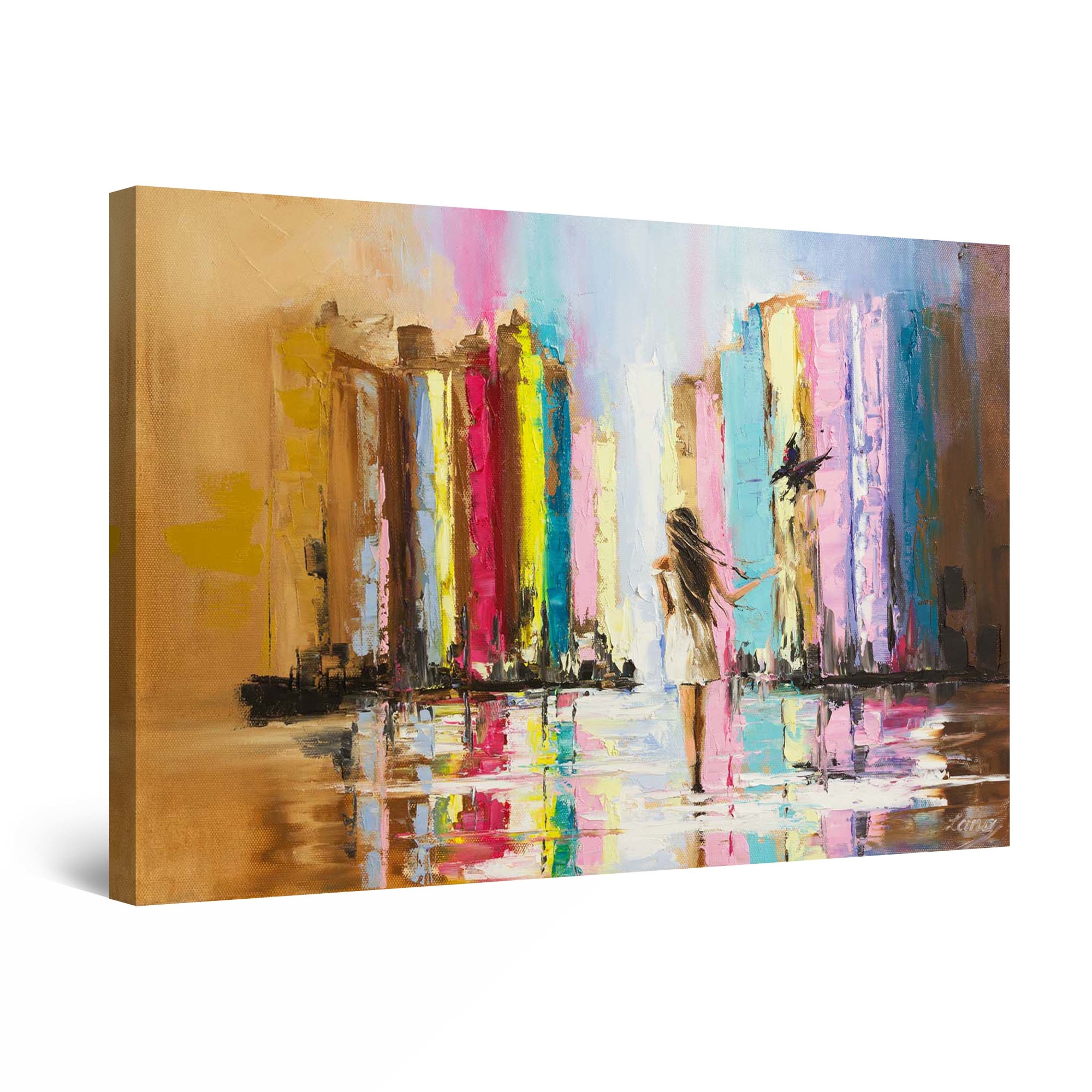 Tablou DualView Startonight Spre orasul multicolor, luminos in intuneric, 90 cm x 60 cm