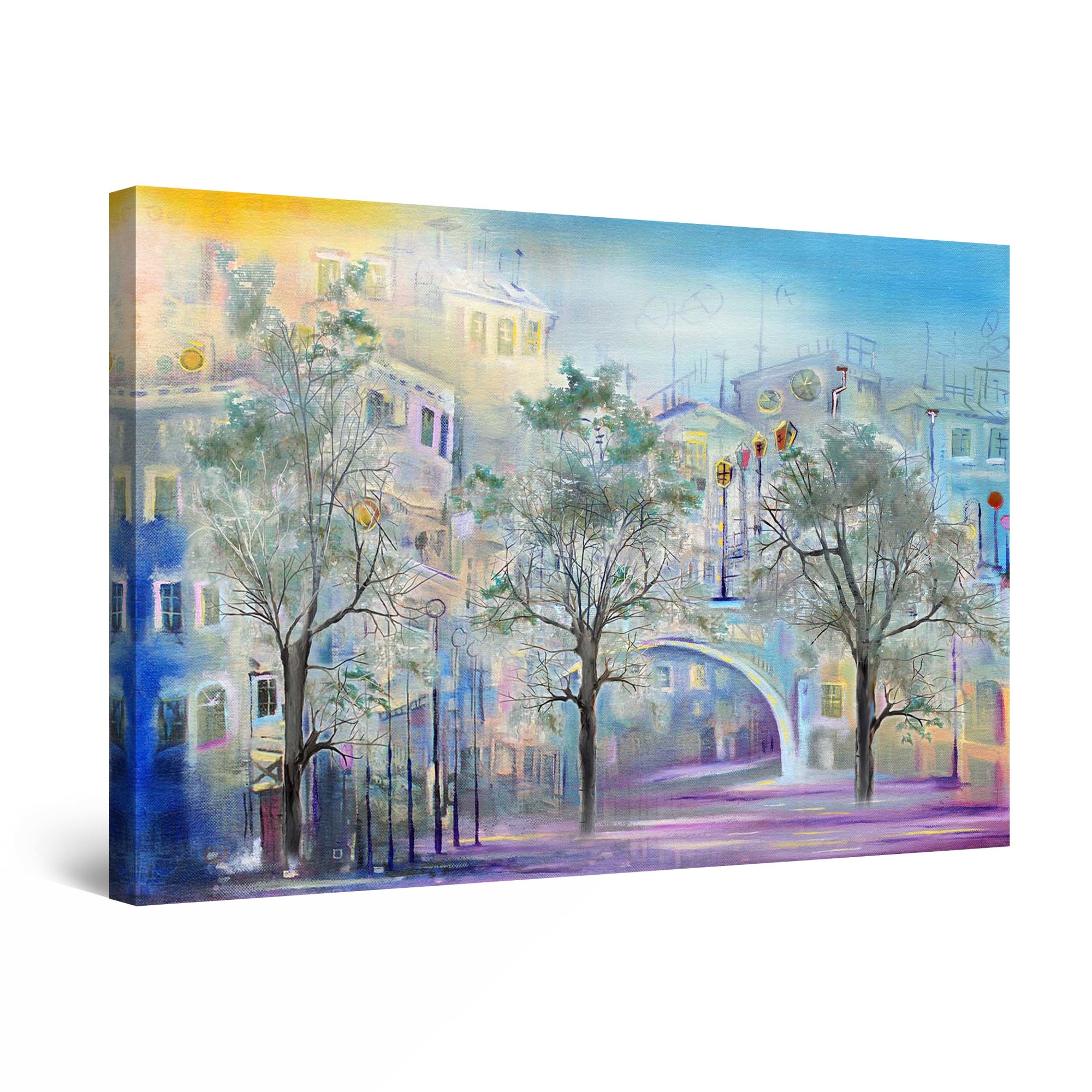 Tablou DualView Startonight Oras imaginar, luminos in intuneric, 30 cm x 20 cm