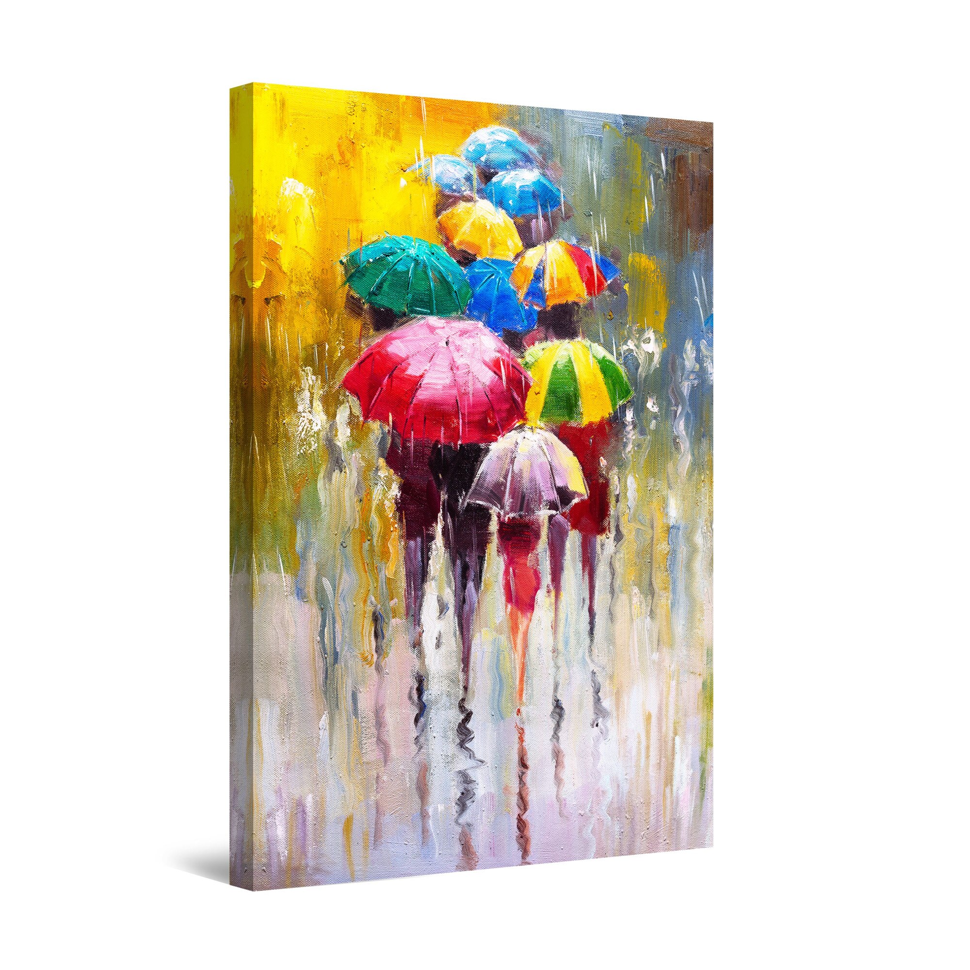 Tablou DualView Startonight Umbrele multicolore, luminos in intuneric, 90 cm x 60 cm