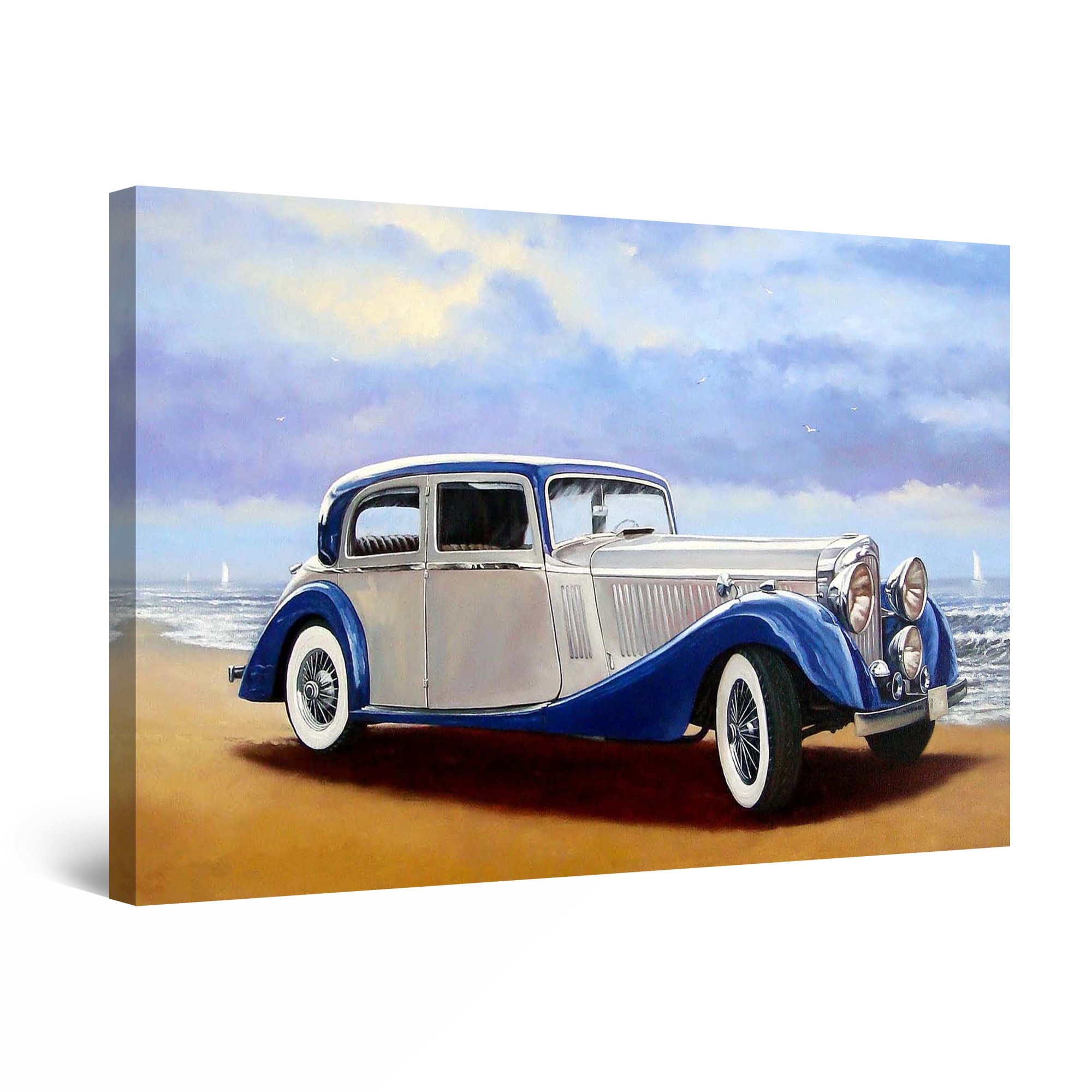 Tablou DualView Startonight Masina vintage, luminos in intuneric, 80 cm x 120 cm