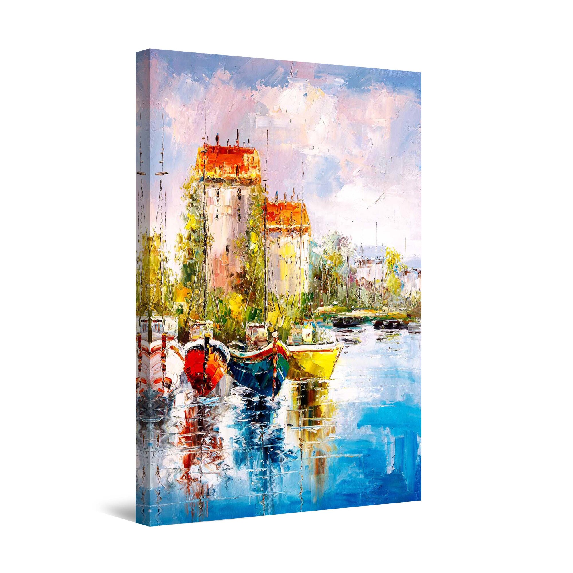 Tablou DualView Startonight Barci la mal, luminos in intuneric, 30 cm x 20 cm