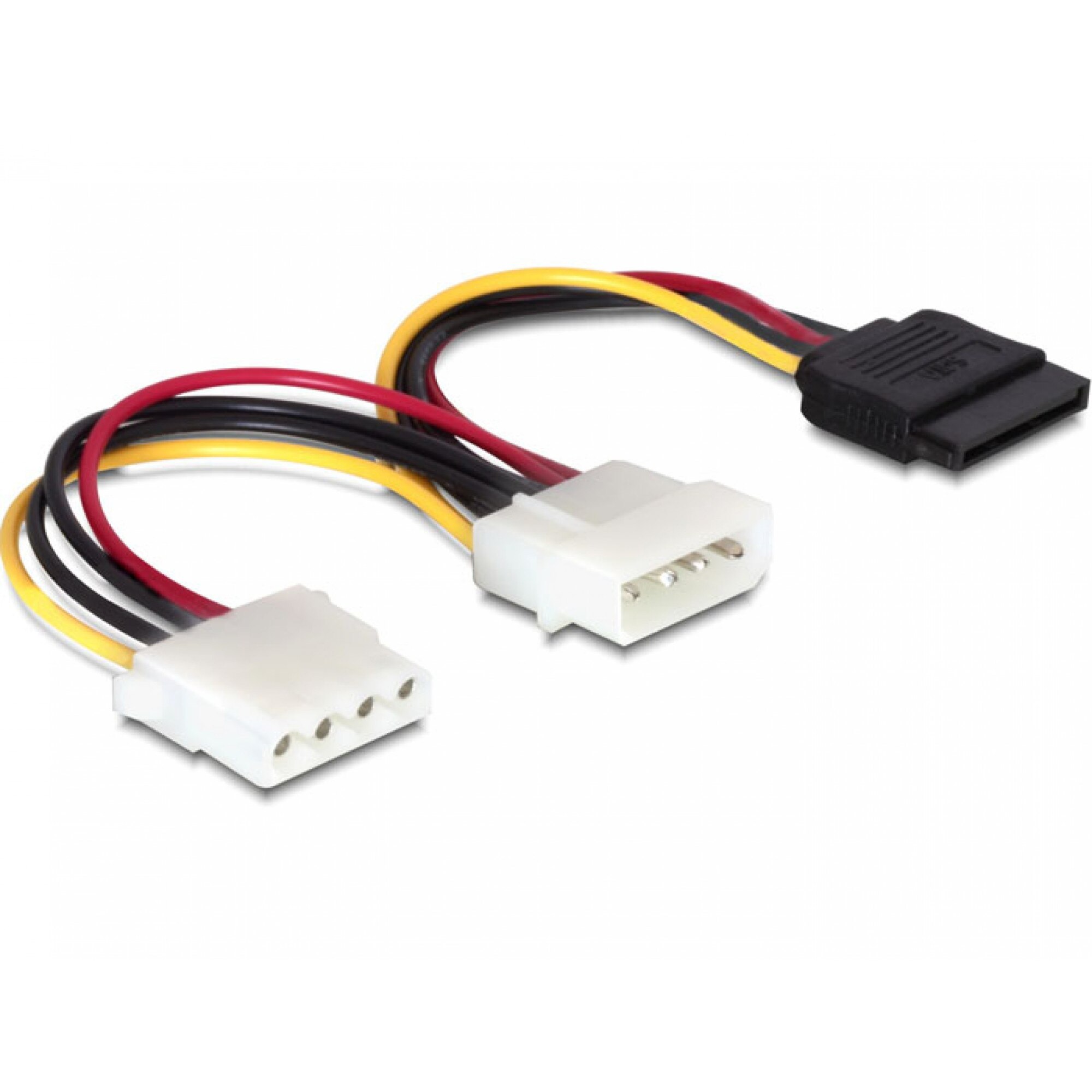Cablu alimentare Molex la Molex + SATA T-M, Delock 60103