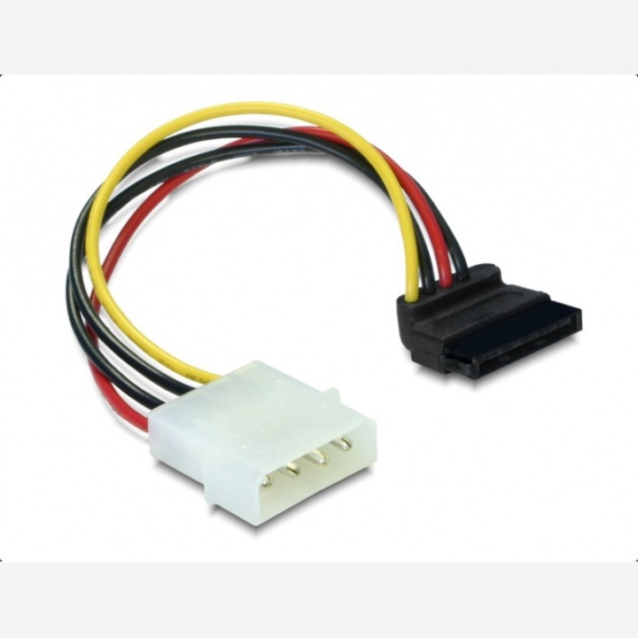 Cablu DeLock Power SATA HDD la 4 pin, la 90°, 15 cm