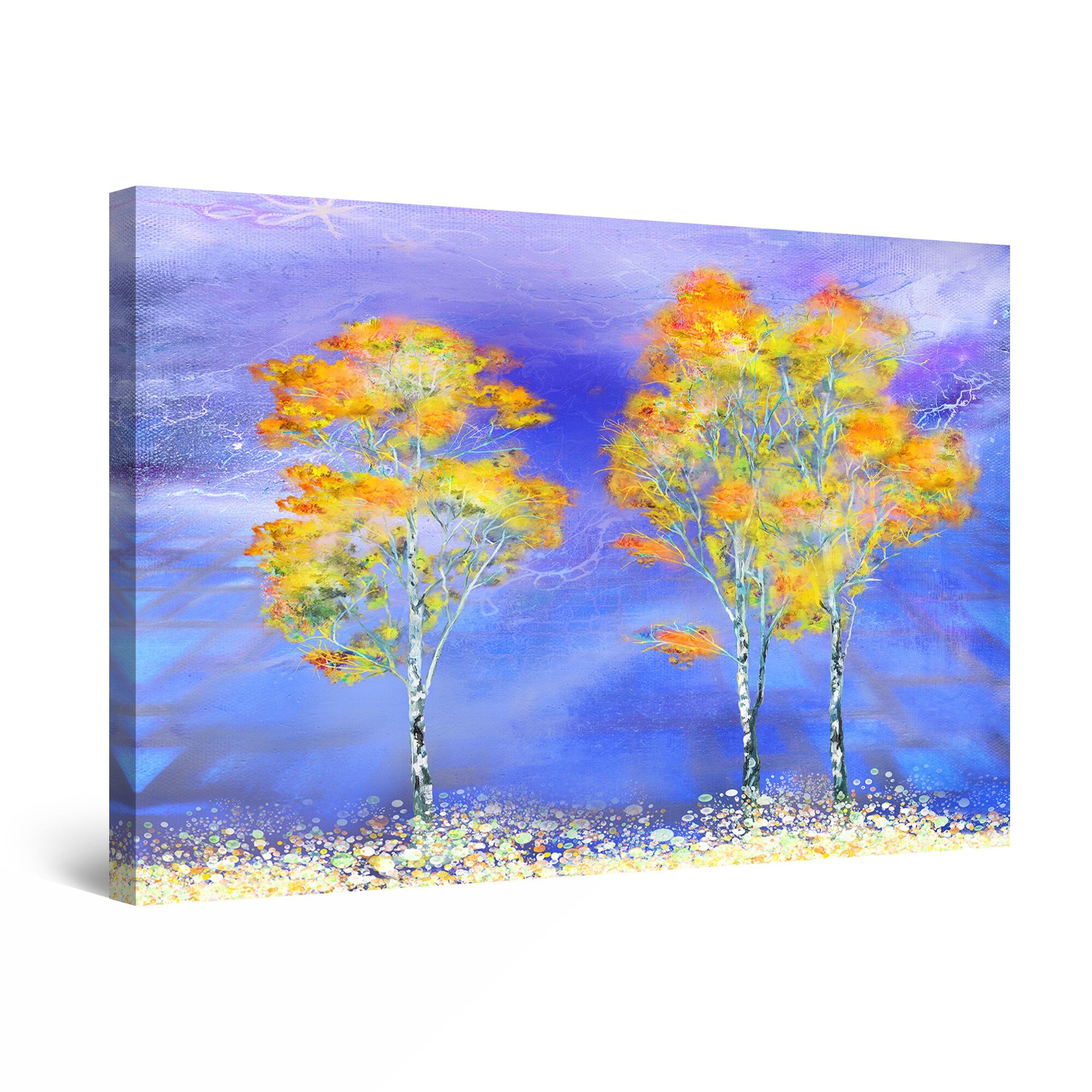 Tablou DualView Startonight Mesteceni batrani, luminos in intuneric, 90 cm x 60 cm