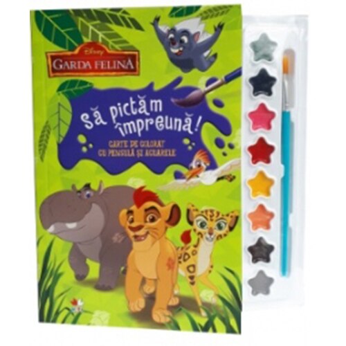 Disney. Garda Felina. Sa Pictam Impreuna! Carte De Colorat Cu Pensula Si Acuarele (Format Mic) Disney