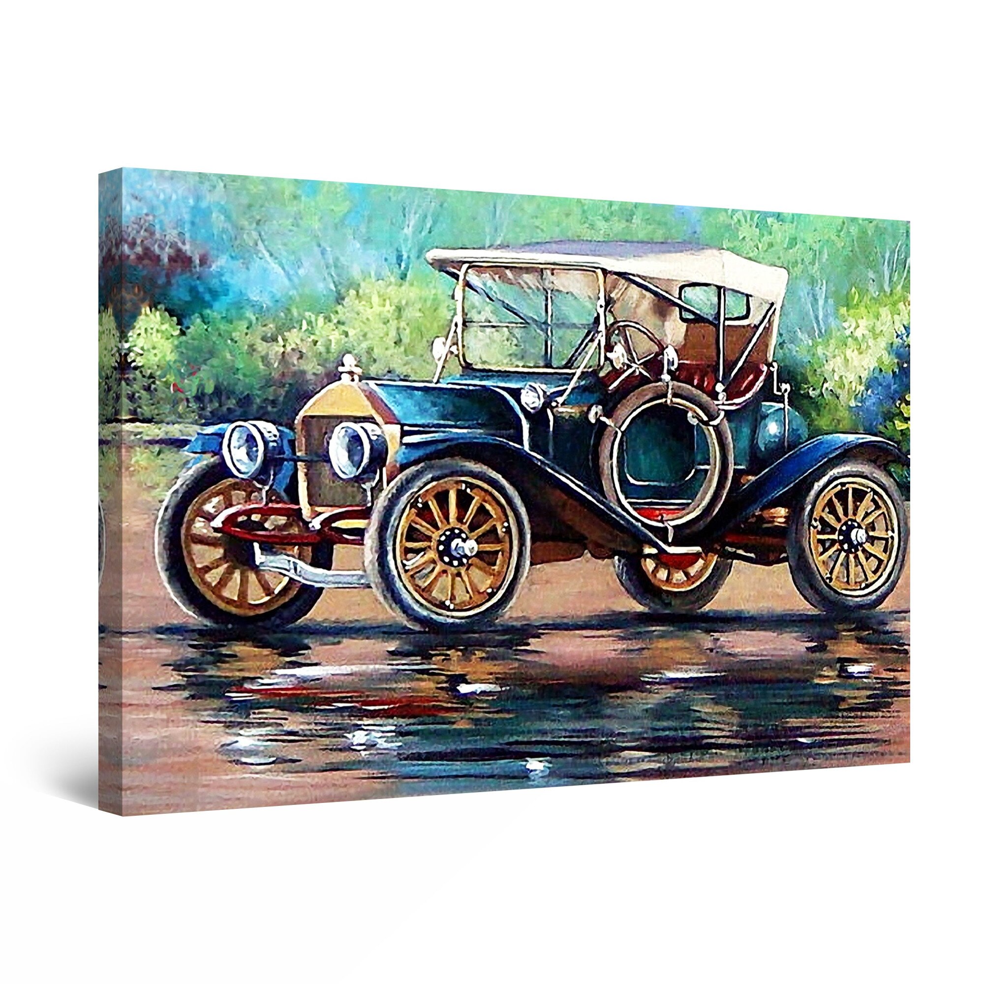 Tablou DualView Startonight Masina de Epoca, luminos in intuneric, 90 cm x 60 cm