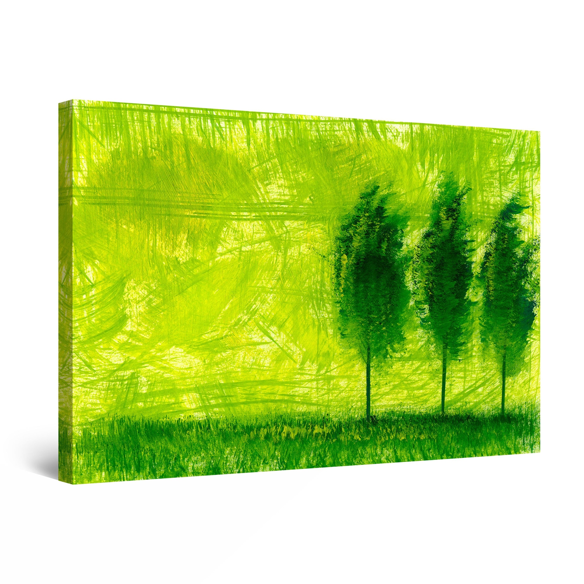 Tablou DualView Startonight Copaci verzi, luminos in intuneric, 30 cm x 20 cm