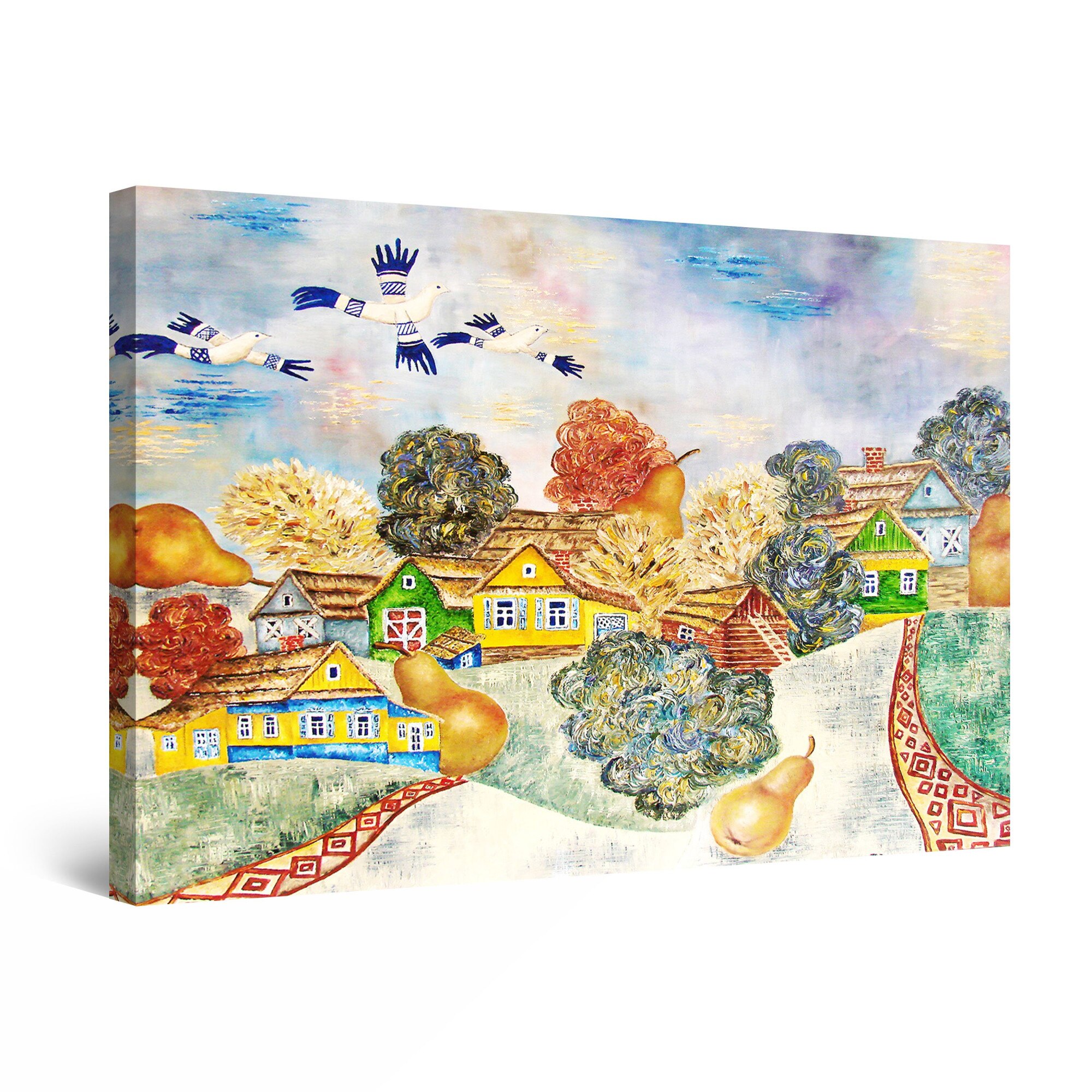 Tablou DualView Startonight Casute colorate, luminos in intuneric, 90 cm x 60 cm