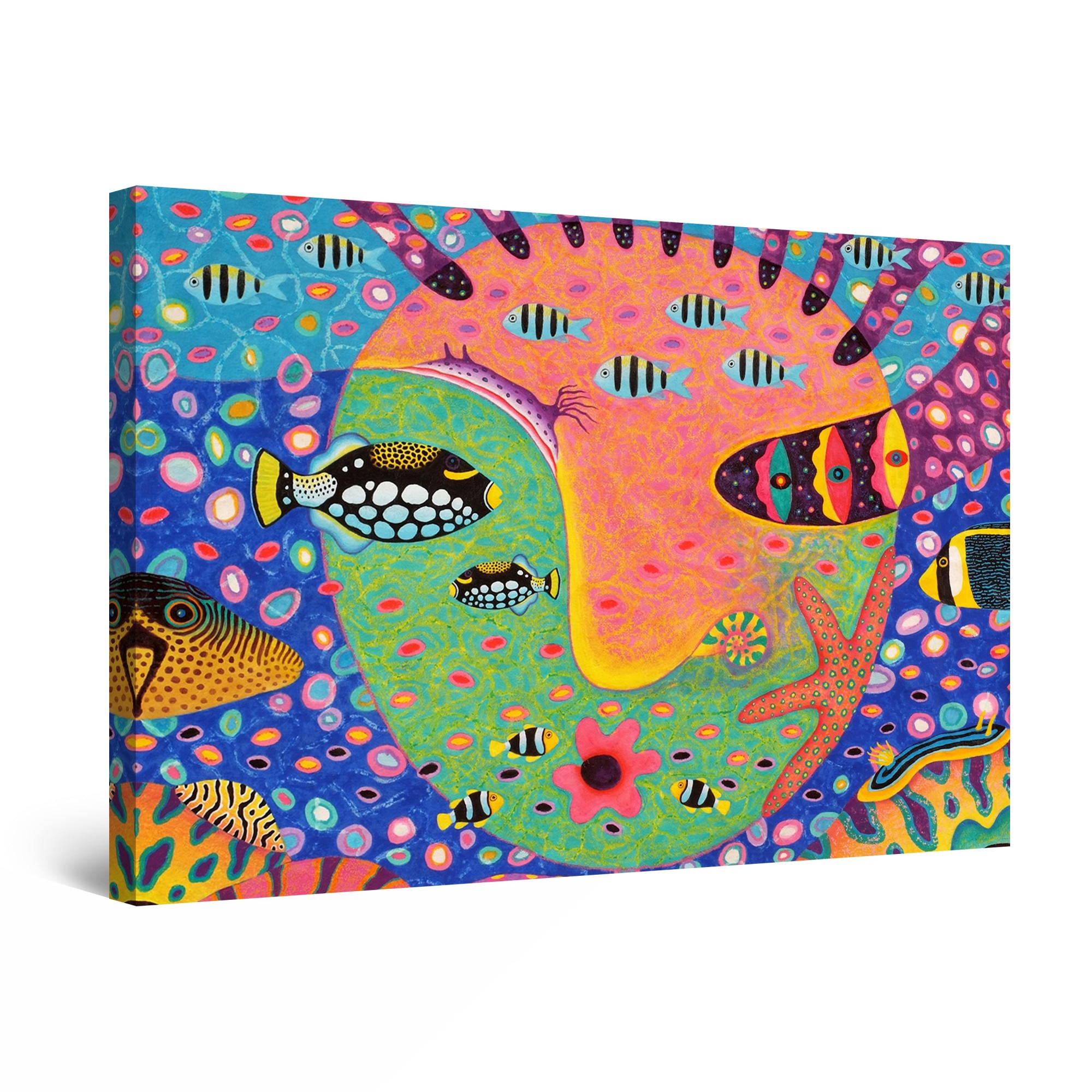 Tablou DualView Startonight Fata cu pesti II, luminos in intuneric, 80 cm x 120 cm