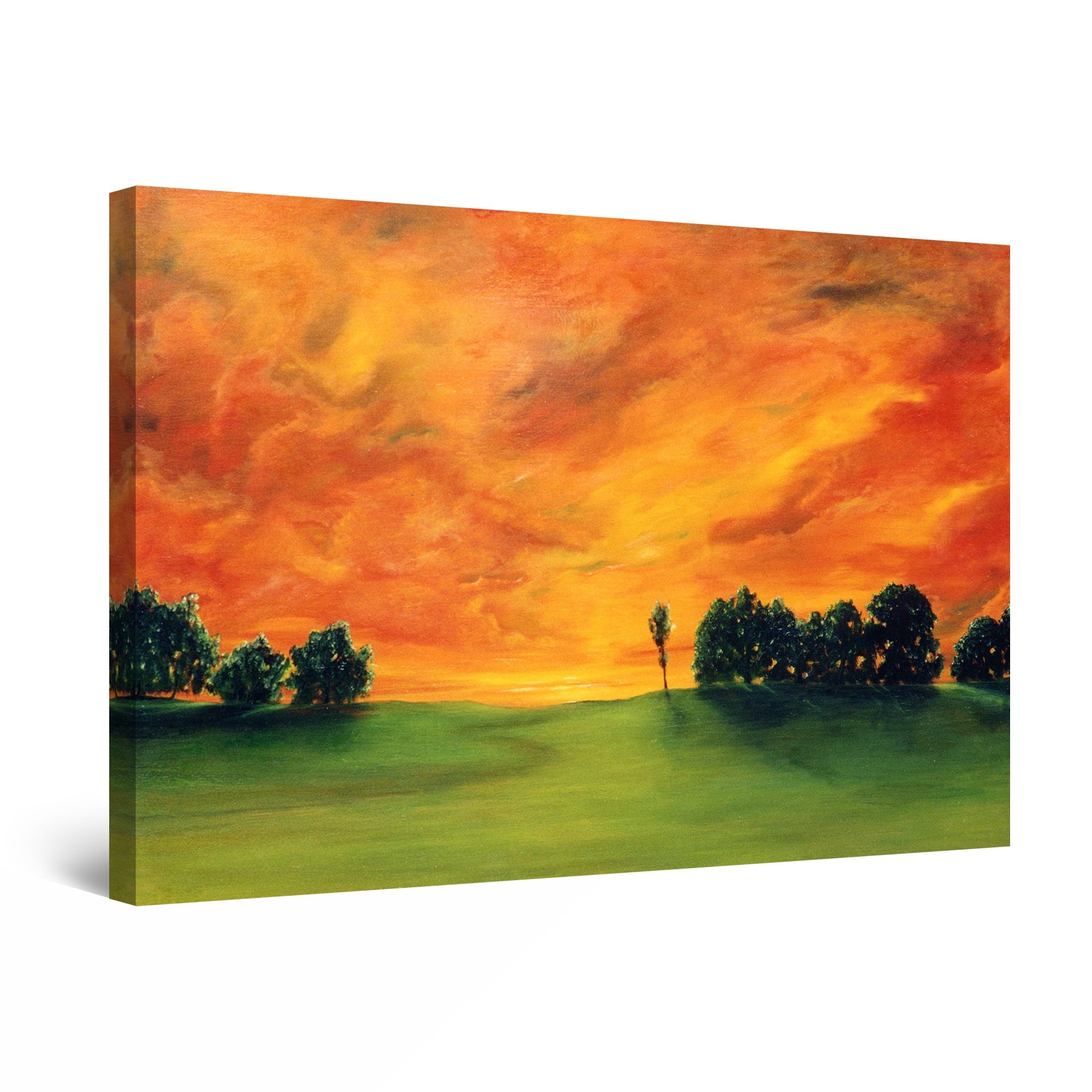 Tablou DualView Startonight Peisaj la apus, luminos in intuneric, 90 cm x 60 cm