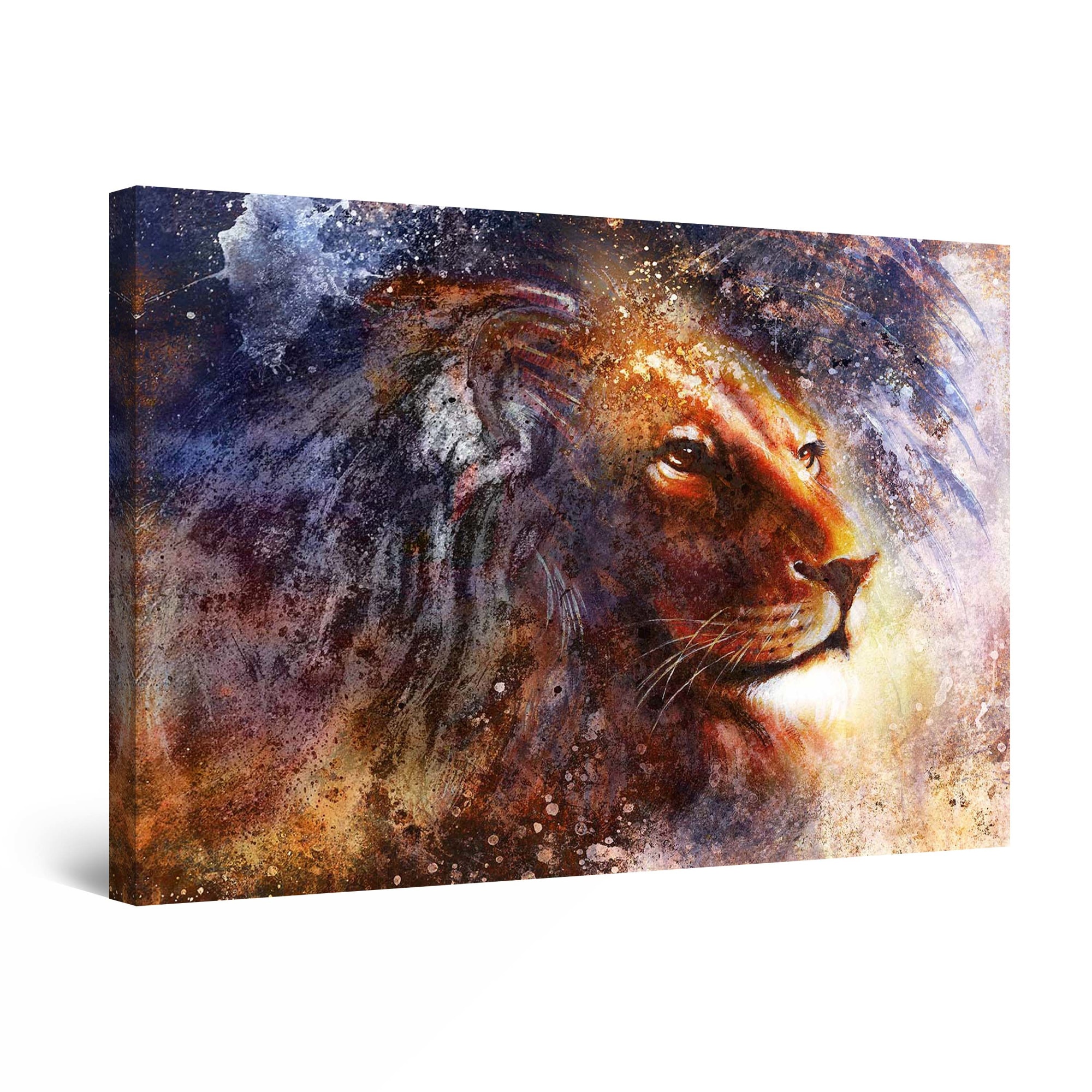 Tablou DualView Startonight Leu colorat, luminos in intuneric, 80 cm x 120 cm