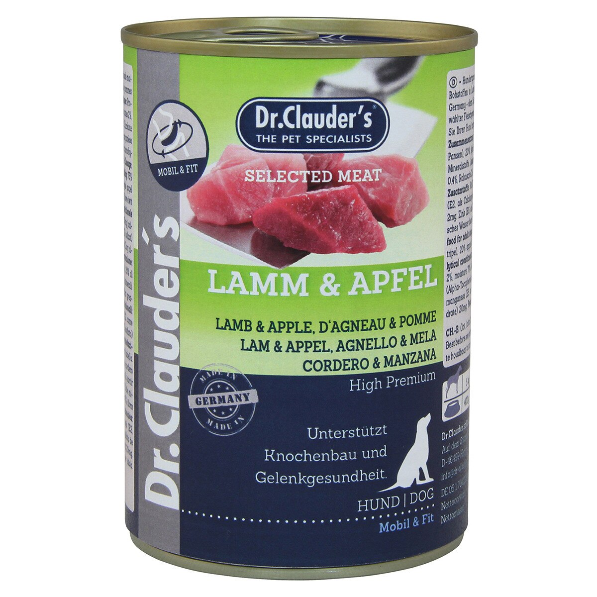 Hrana umeda pentru caini, Dr. Clauder`s Dog Selected meat - Miel si Mar - 800gr
