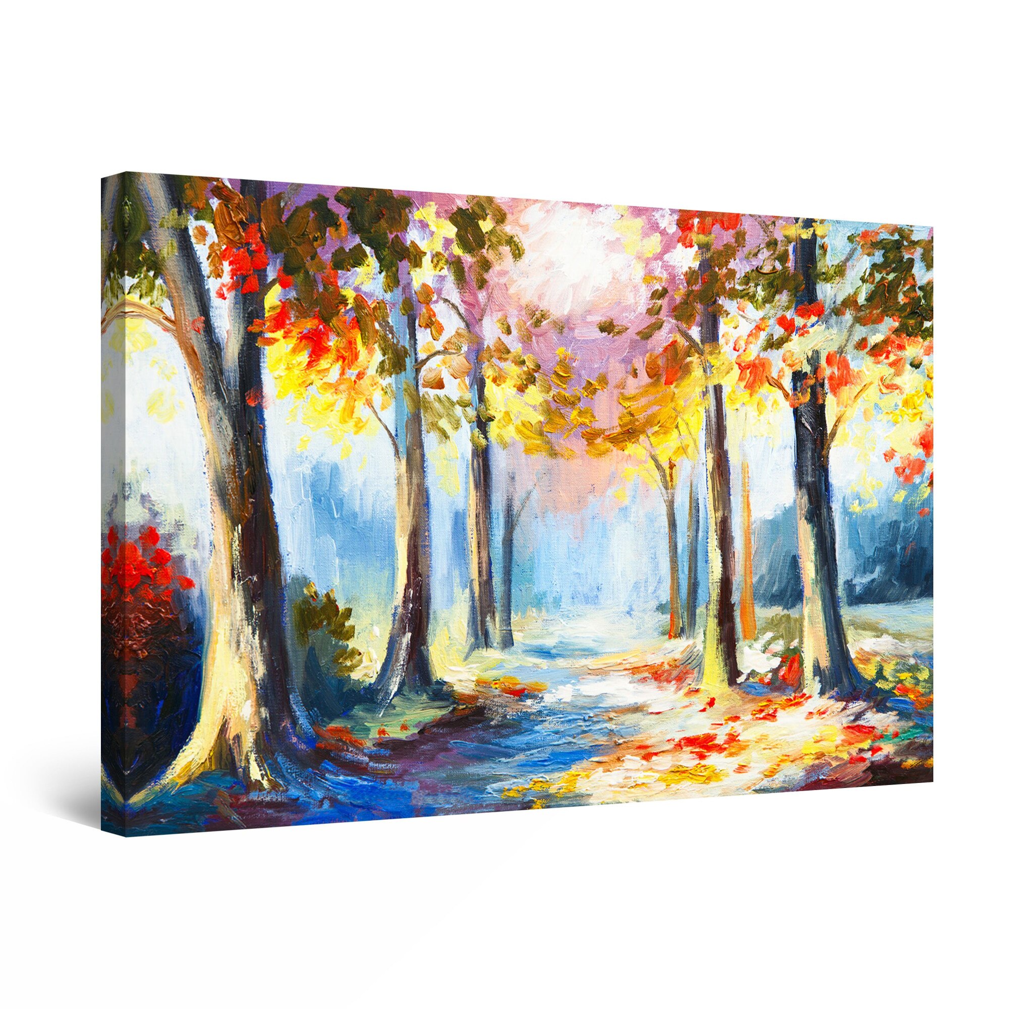 Tablou DualView Startonight Alee in padurea galbena, luminos in intuneric, 30 cm x 20 cm