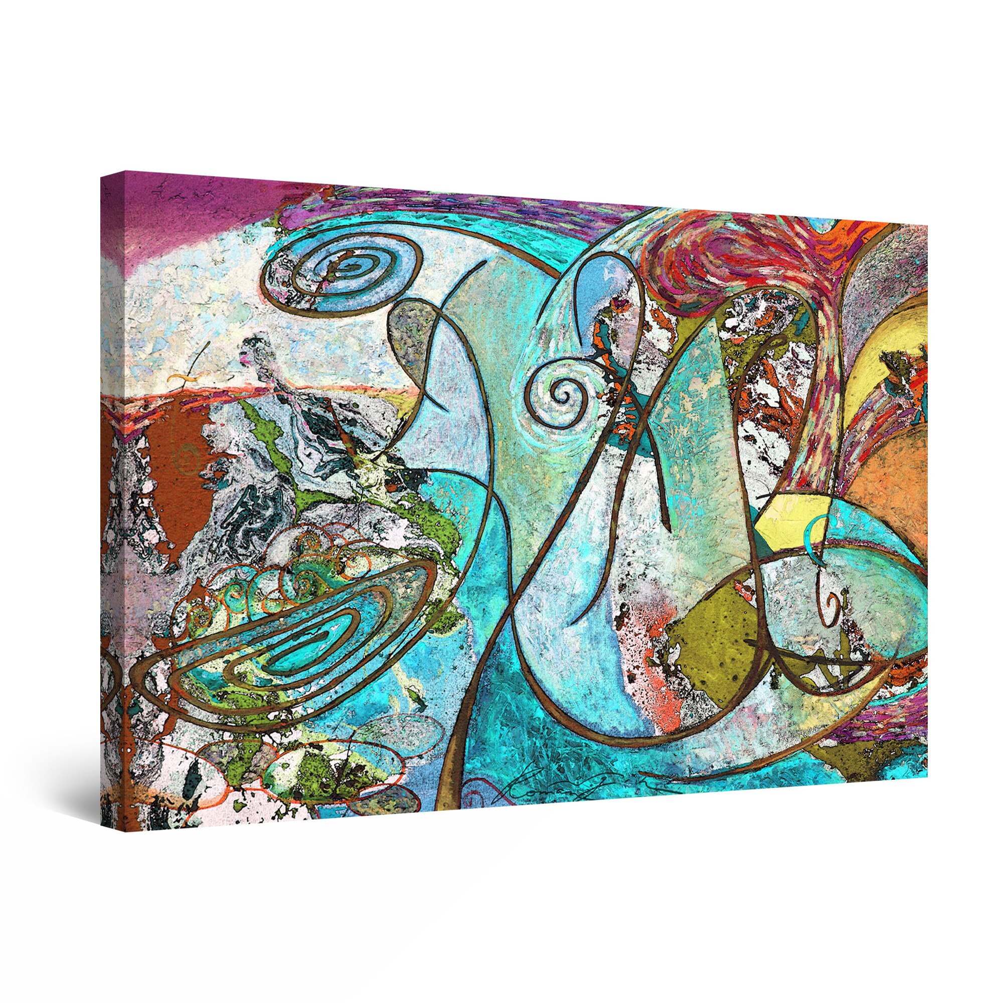 Tablou DualView Startonight Spirale abstracte, luminos in intuneric, 60 cm x 40 cm