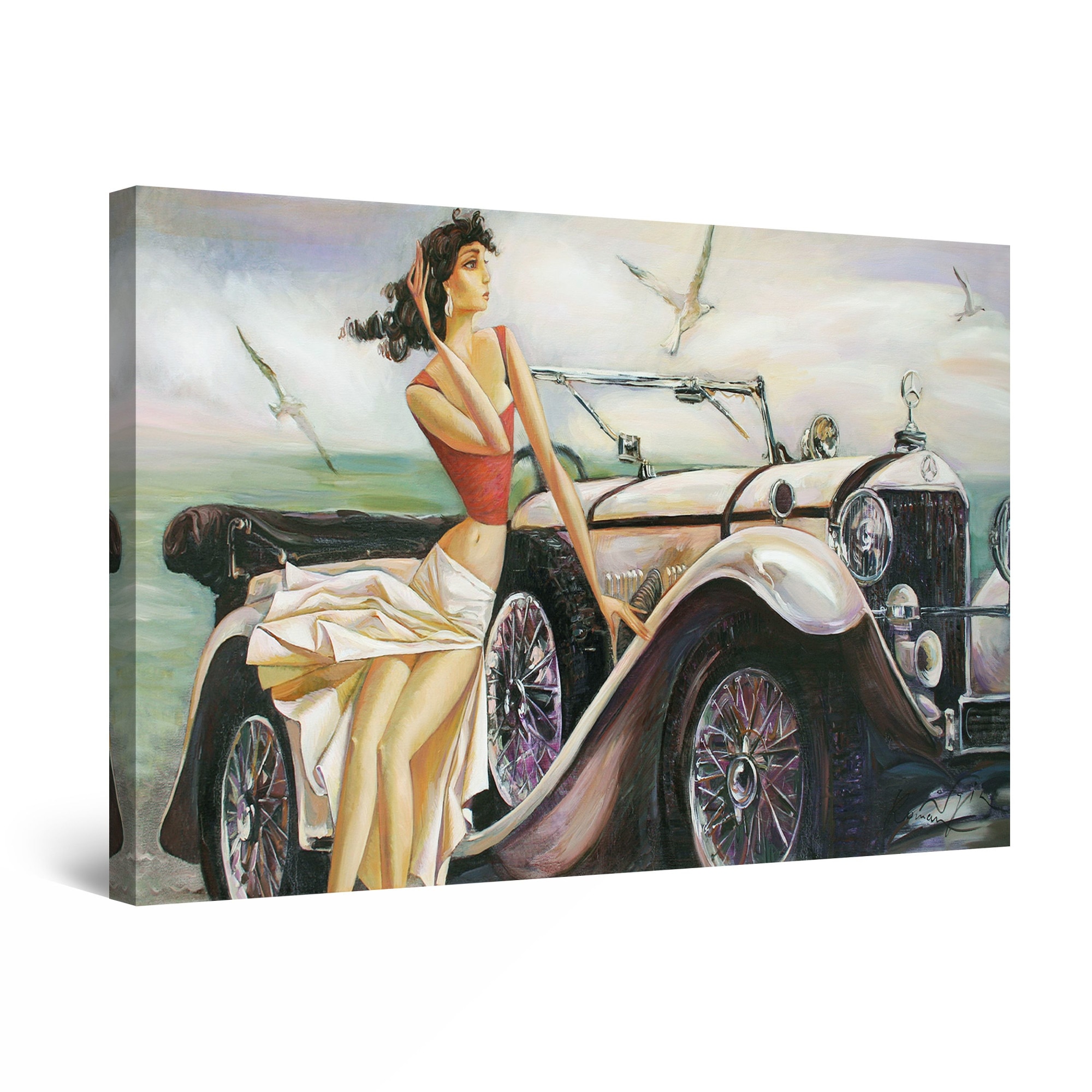 Tablou DualView Startonight Doamna in briza marii, luminos in intuneric, 90 cm x 60 cm