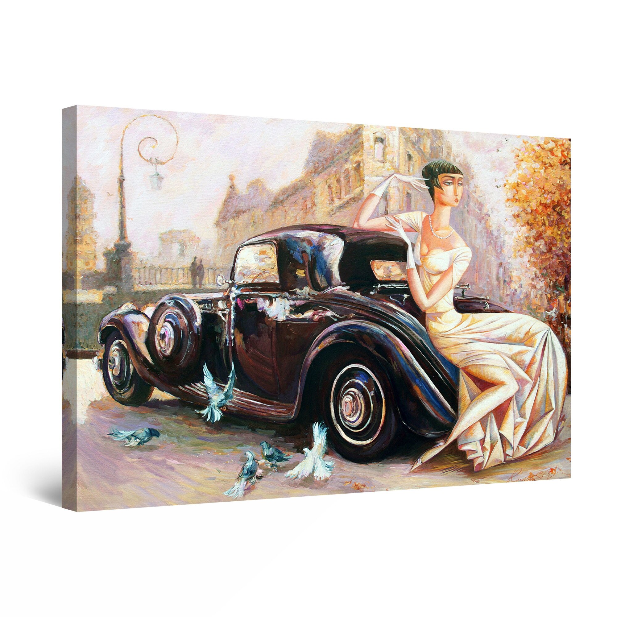 Tablou DualView Startonight Femeia cu rochie de matase, luminos in intuneric, 90 cm x 60 cm