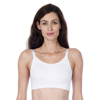 Sutien-bustiera, Noppies, pentru alaptare, alb, XL/XXL Sutien-bustiera, Noppies, pentru alaptare, alb, XL/XXL