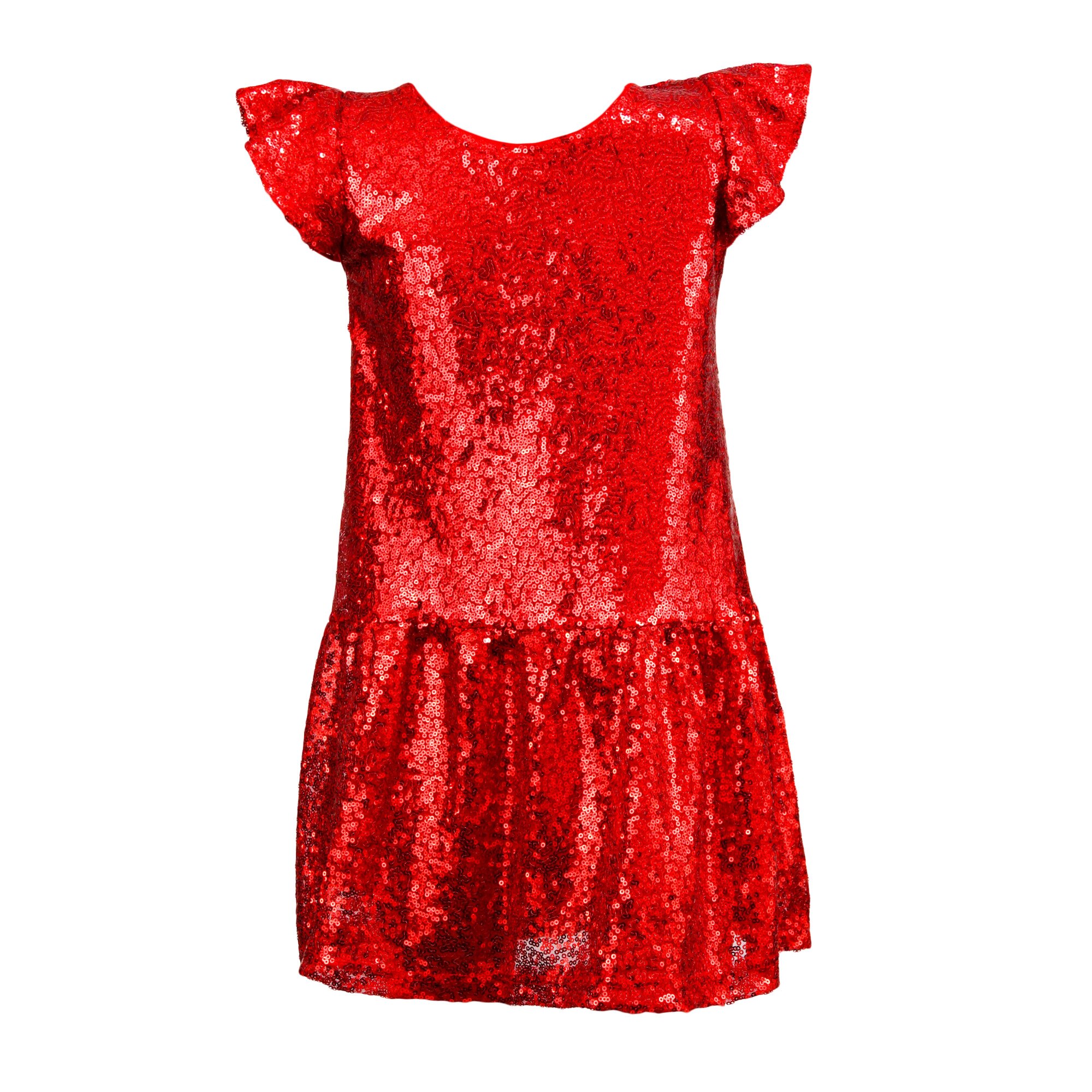 Rochie casual-eleganta, paiete rosii, varsta 3-4 ani