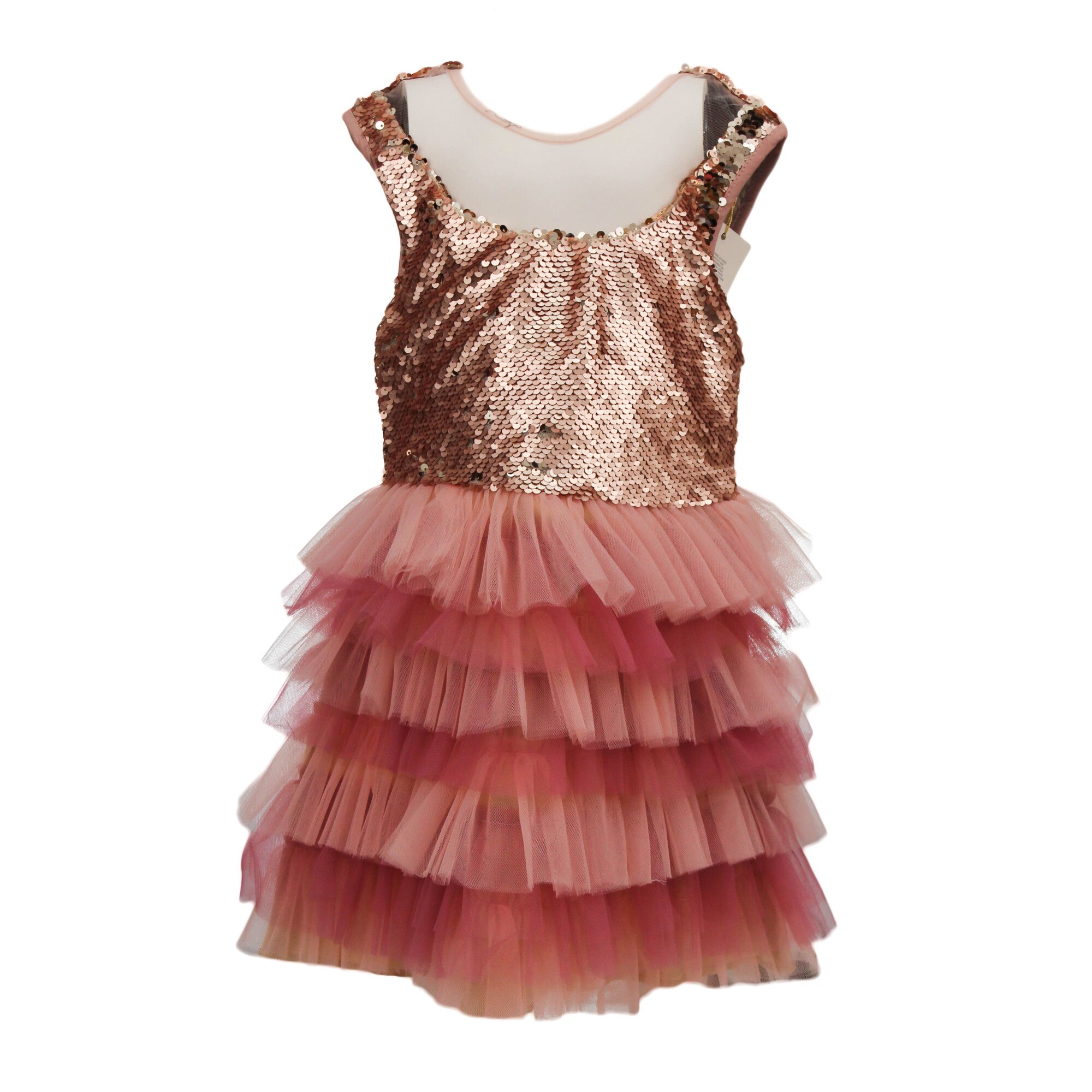 Rochie casual-eleganta, paiete roz, varsta 2 ani