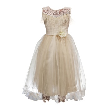 Rochie eleganta, model Flori, culoare ivoire, varsta 6 ani Rochie eleganta, model Flori, culoare ivoire, varsta 6 ani