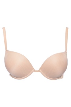 Sutien microfibra, fara cusaturi, Flower 2504, cu burete subtire si push-up cu gel, Nude Sutien microfibra, fara cusaturi, Flower 2504, cu burete subtire si push-up cu gel, Nude