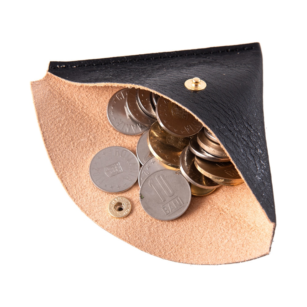 Portmonede e-store, piele naturala, negru