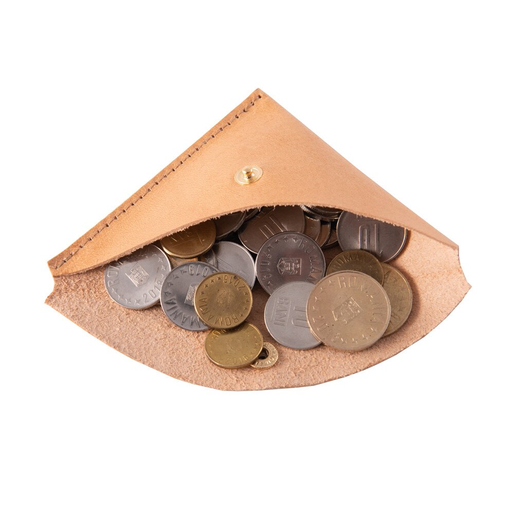 Portmonede e-store, piele naturala, bej