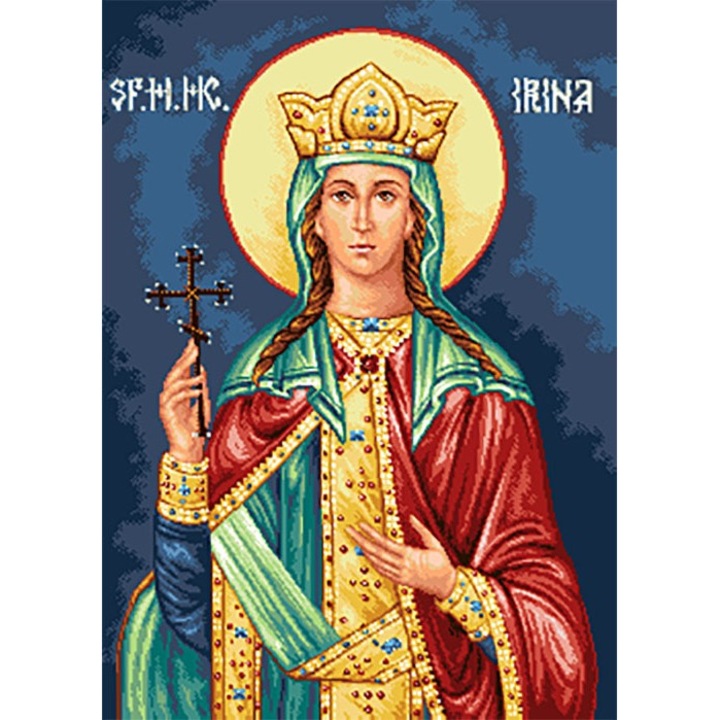 Goblen Sfanta Irina - kit goblen cu diagrama color, Rogoblen