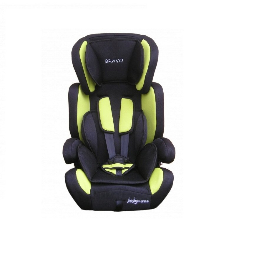 Scaun auto PROFESIONAL pentru copil Bravo Junior Neon Green , Model Deluxe , Pentru 3 grupe de greutate intre 9-36 KG, , Culoare Negru-Verde , ce asigura maximul de siguranta si confort pentru copilul dumneavoastra, ideal pentru calatorii