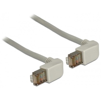 Cablu retea Cat.6 SSTP unghi 0.5m, Delock 83520 Cablu retea Cat.6 SSTP unghi 0.5m, Delock 83520