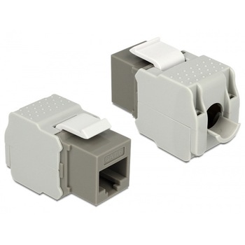 Modul Keystone RJ45 la LSA Cat.6 UTP Gri, Delock 86342 Modul Keystone RJ45 la LSA Cat.6 UTP Gri, Delock 86342